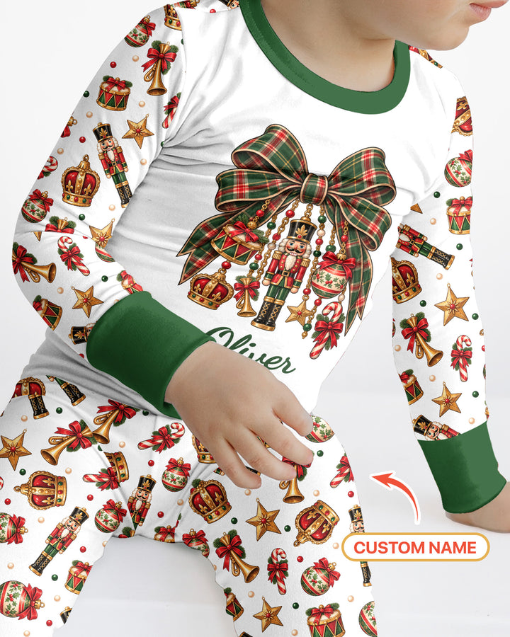 Custom Name Nutcracker The Bow Bamboo Two Piece Long Sleeve Pajama Set