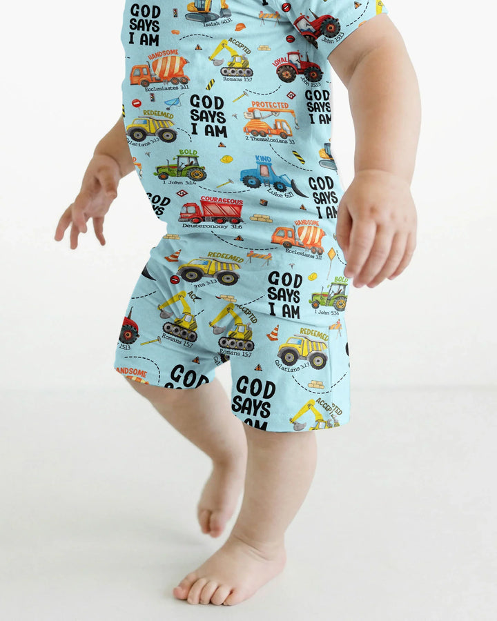 Zweiteiliges Pyjama-Set mit kurzen Ärmeln und Shorts im Sommer-Design