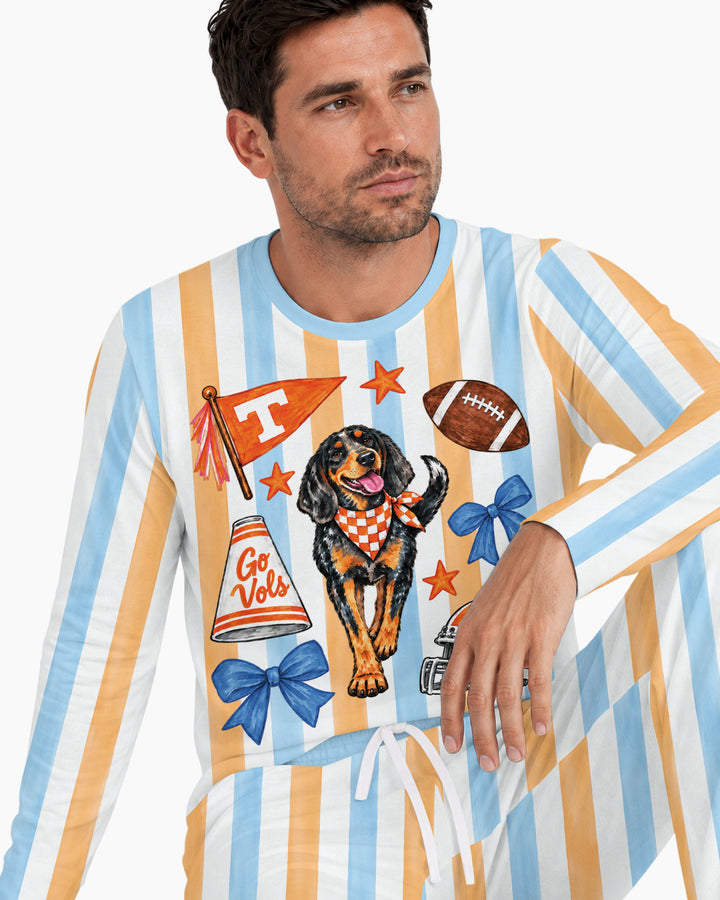 Game Day Puppy And Bows Bamboo Men's Pajama Set