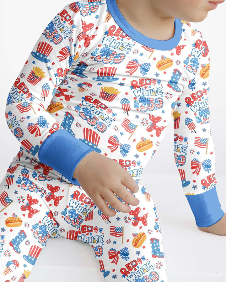 Zweiteiliges Langarm-Pyjama-Set mit Sommerfrüchten
