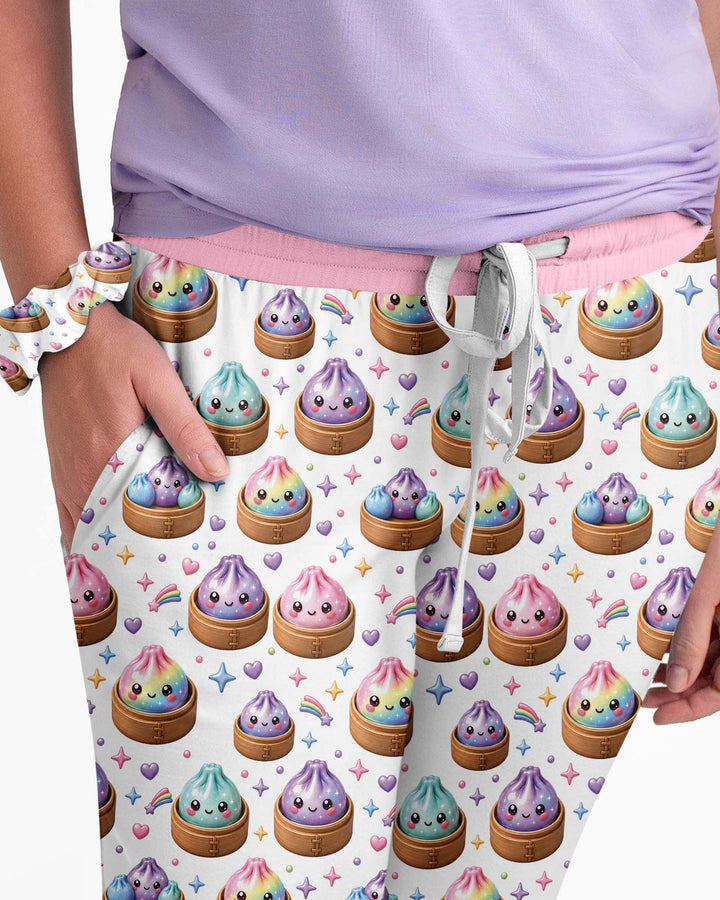 Cute Glitter Dumpling Bamboo Women Pajama Set