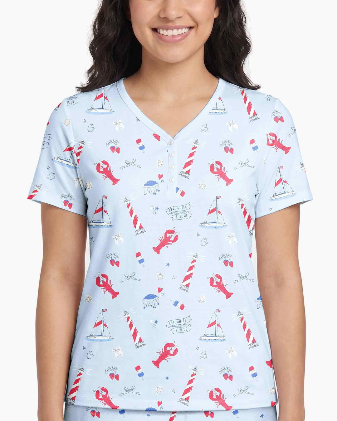 East Coast Bamboo Women Short Sleeve Short Pajama Set