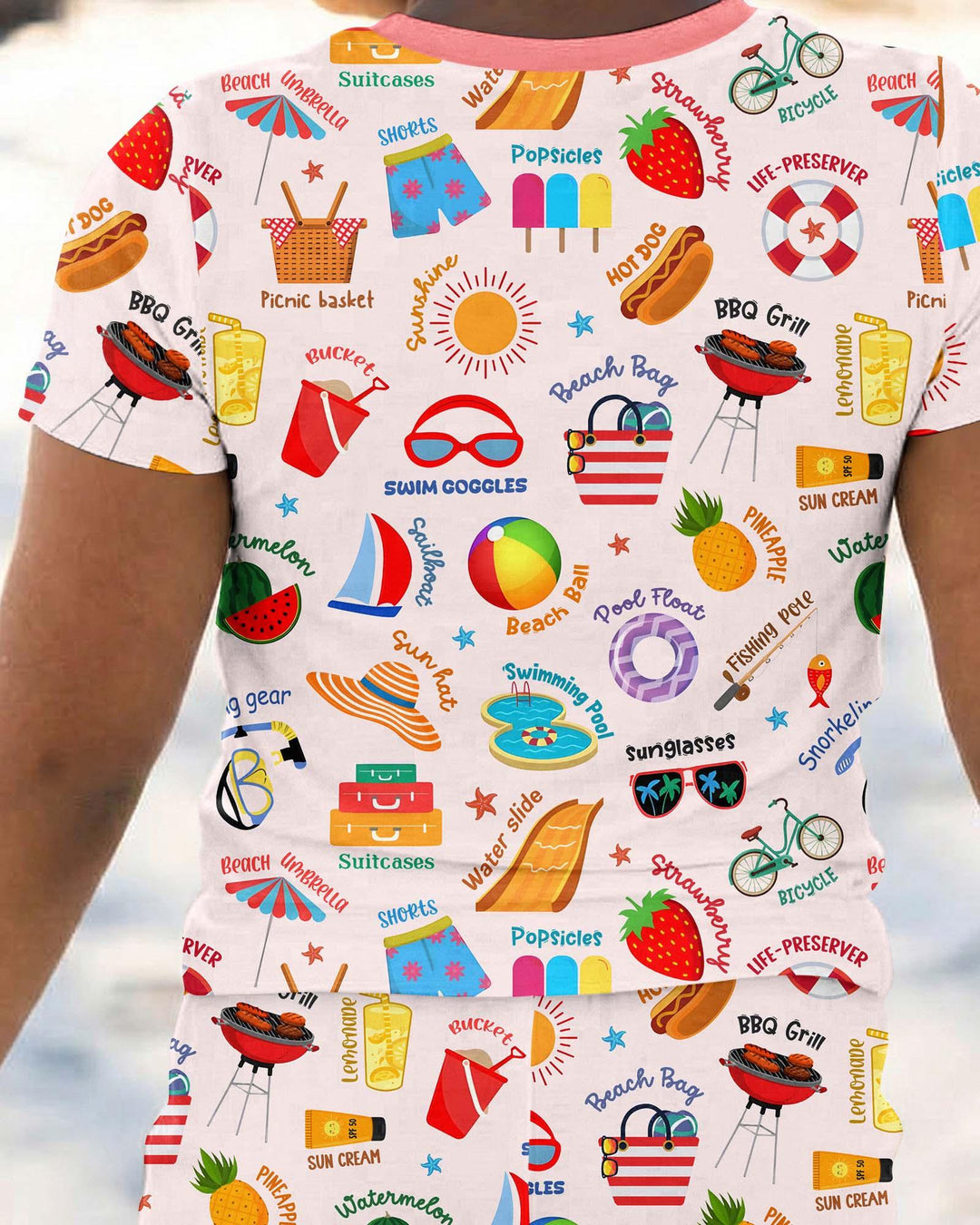 Zweiteiliges, kurzärmliges Pyjama-Set mit Marienkäfern