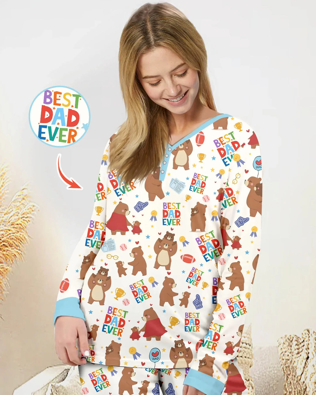 Best Papa Bär aller Zeiten Familie passender Bambus Pyjama für Damen