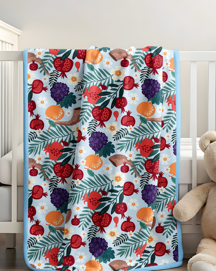 Pomegranate Blessings Night Family Matching Bamboo Blanket