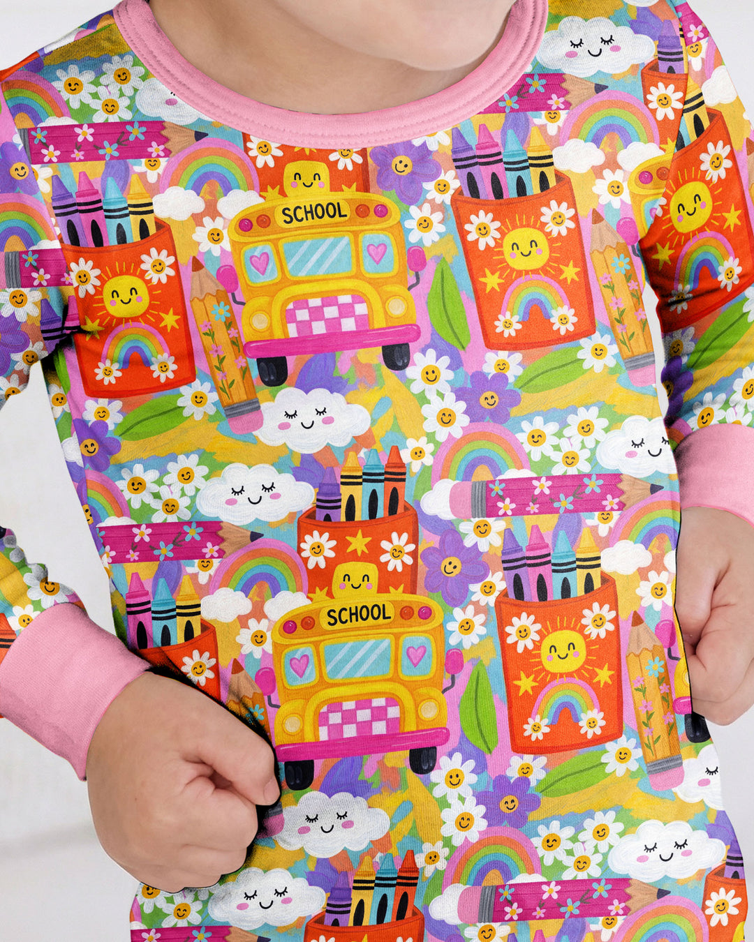 Zweiteiliges Langarm-Pyjama-Set mit Sommerfrüchten