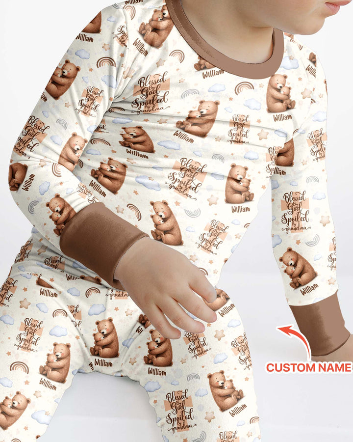 Zweiteiliges Langarm-Pyjama-Set mit Sommerfrüchten
