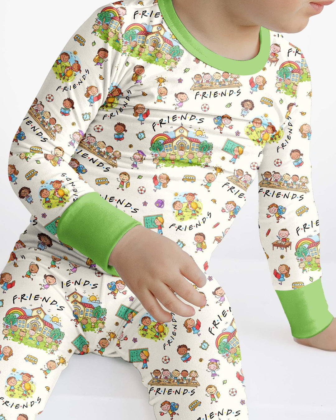Zweiteiliges Langarm-Pyjama-Set mit Sommerfrüchten