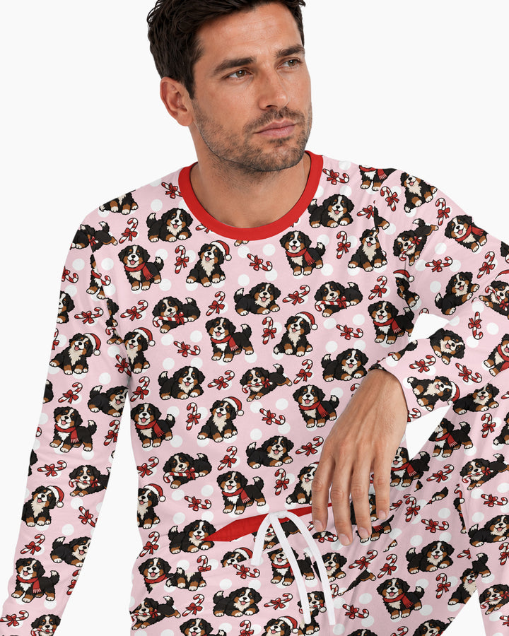 Holiday Bernese Mountain Christmas Dog Bamboo Men's Pajama Set