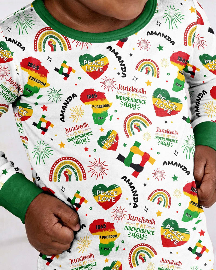 Zweiteiliges Langarm-Pyjama-Set mit Sommerfrüchten