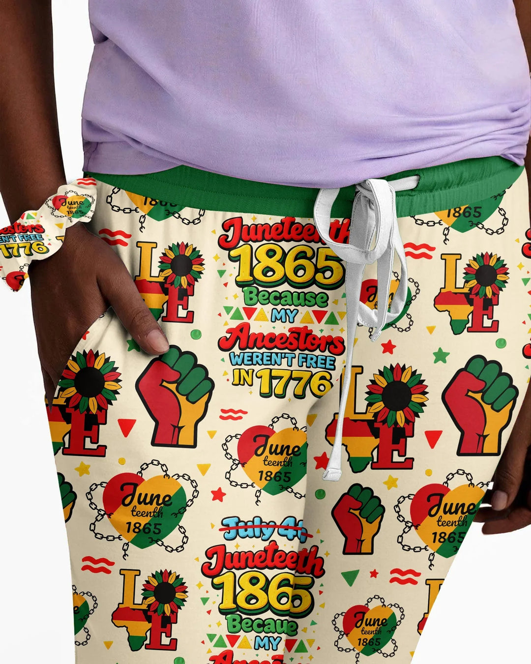 Juneteenth 1865 Weil meine Vorfahren 1776 nicht frei waren Bambus-Damen-Pyjama-Set