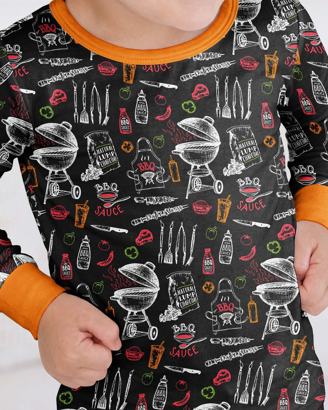 Zweiteiliges Langarm-Pyjama-Set mit Sommerfrüchten