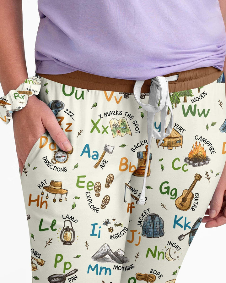 Adventure Alphabet ABCs Summer Camp Bamboo Women Pajama Set