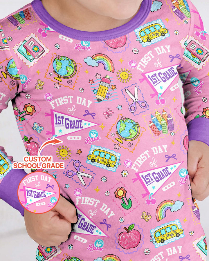 Zweiteiliges Langarm-Pyjama-Set mit Sommerfrüchten