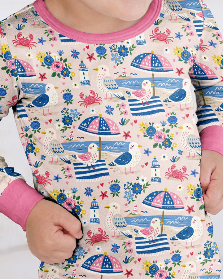 Zweiteiliges Langarm-Pyjama-Set mit Sommerfrüchten