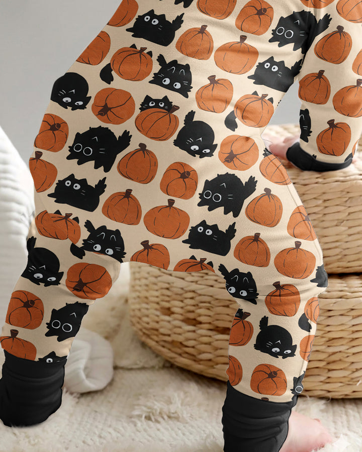 Black Cat Pumpkins Bamboo Convertible Zippy