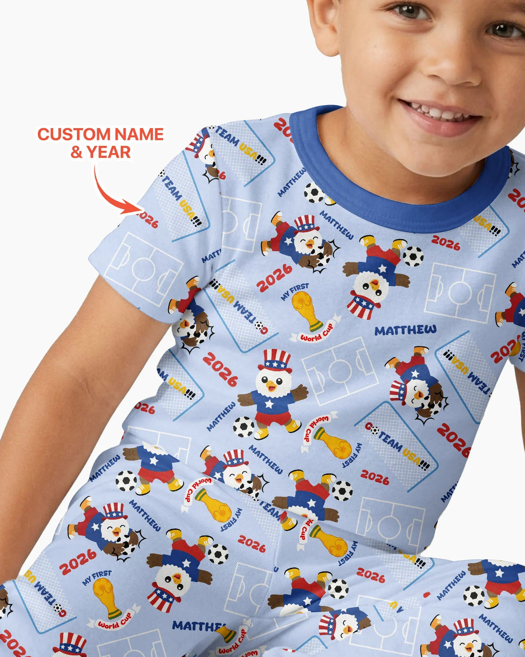 Zweiteiliges, kurzärmliges Pyjama-Set mit Marienkäfern