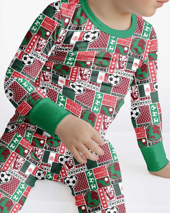 Zweiteiliges Langarm-Pyjama-Set mit Sommerfrüchten