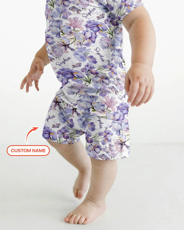 Zweiteiliges Pyjama-Set mit kurzen Ärmeln und Shorts im Sommer-Design