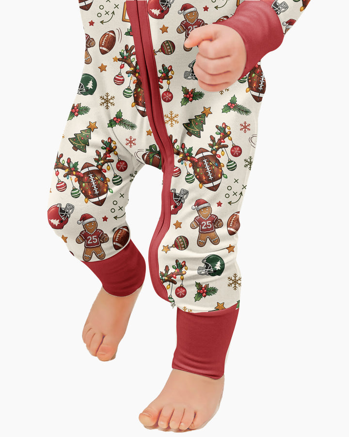 Football Christmas Merry Kickmas Bamboo Convertible Zippy