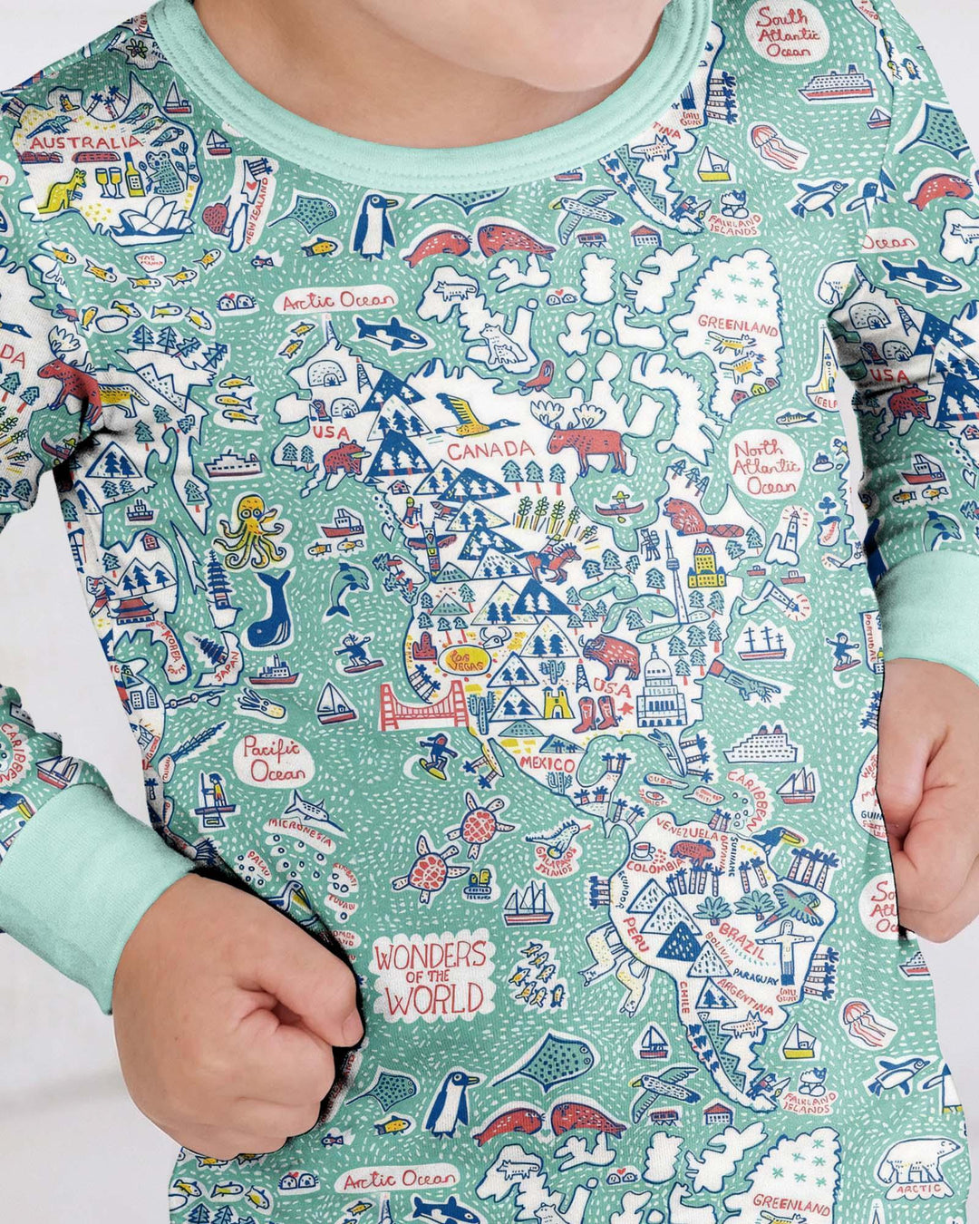 Zweiteiliges Langarm-Pyjama-Set mit Sommerfrüchten