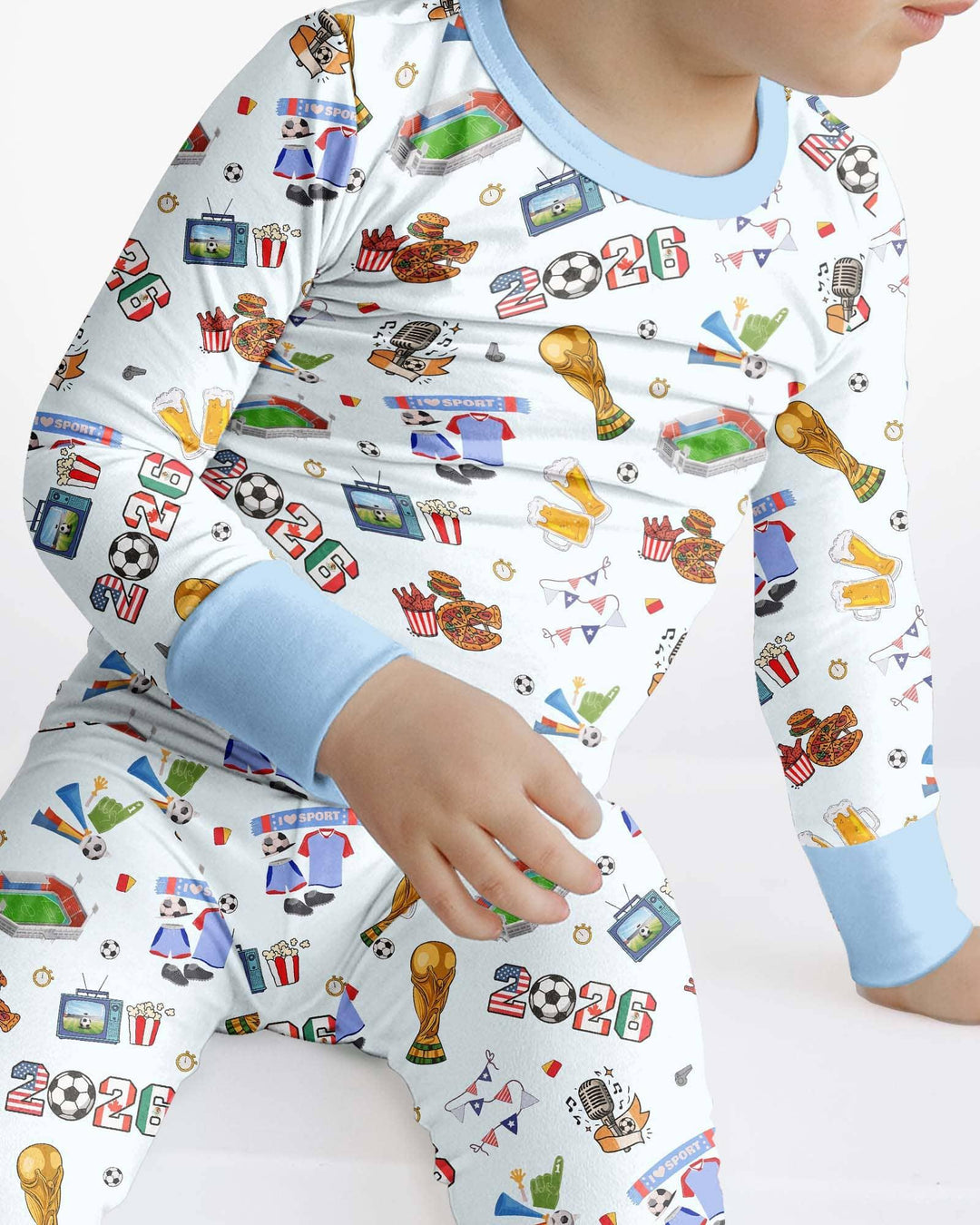 Zweiteiliges Langarm-Pyjama-Set mit Sommerfrüchten