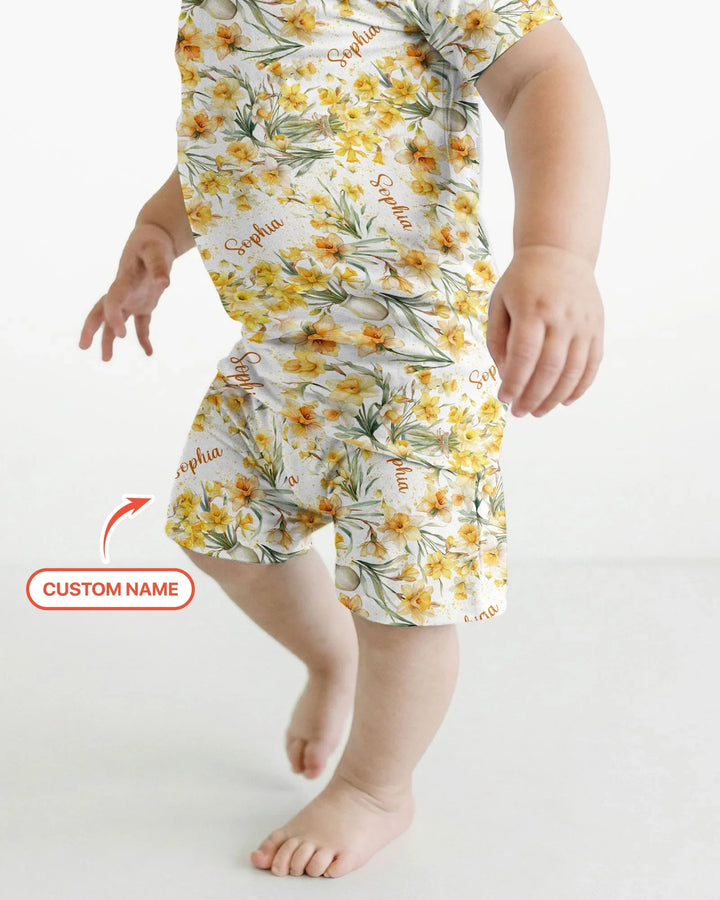 Zweiteiliges Pyjama-Set mit kurzen Ärmeln und Shorts im Sommer-Design
