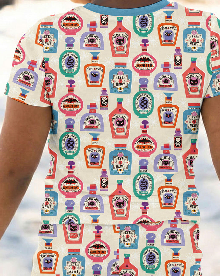 Retro Halloween Potions Bamboo Two Piece Short Sleeve Pajama Set