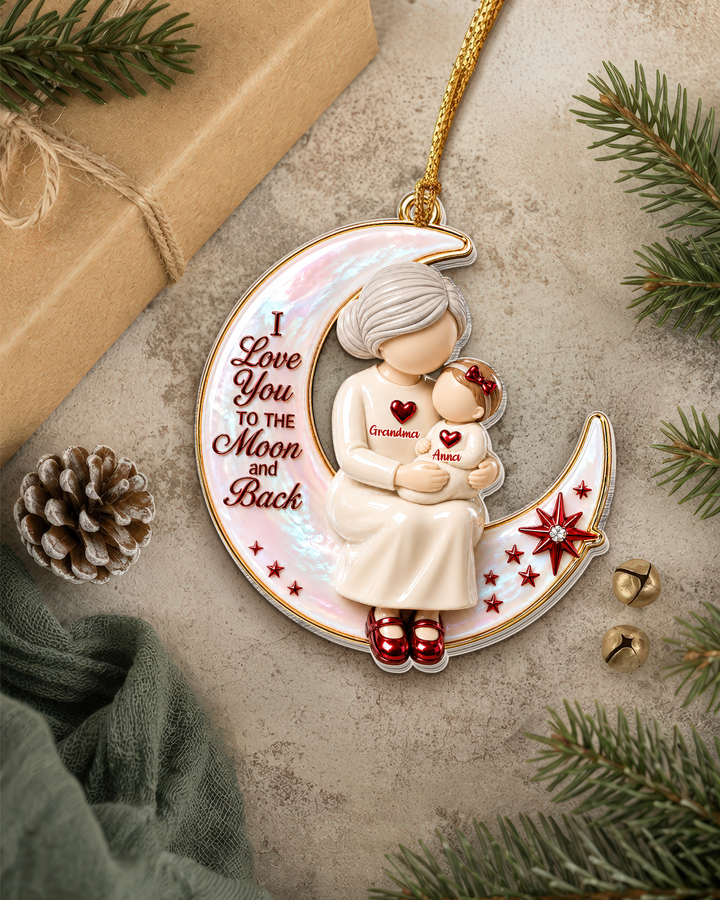 Love You To The Moon Acrylic Ornament
