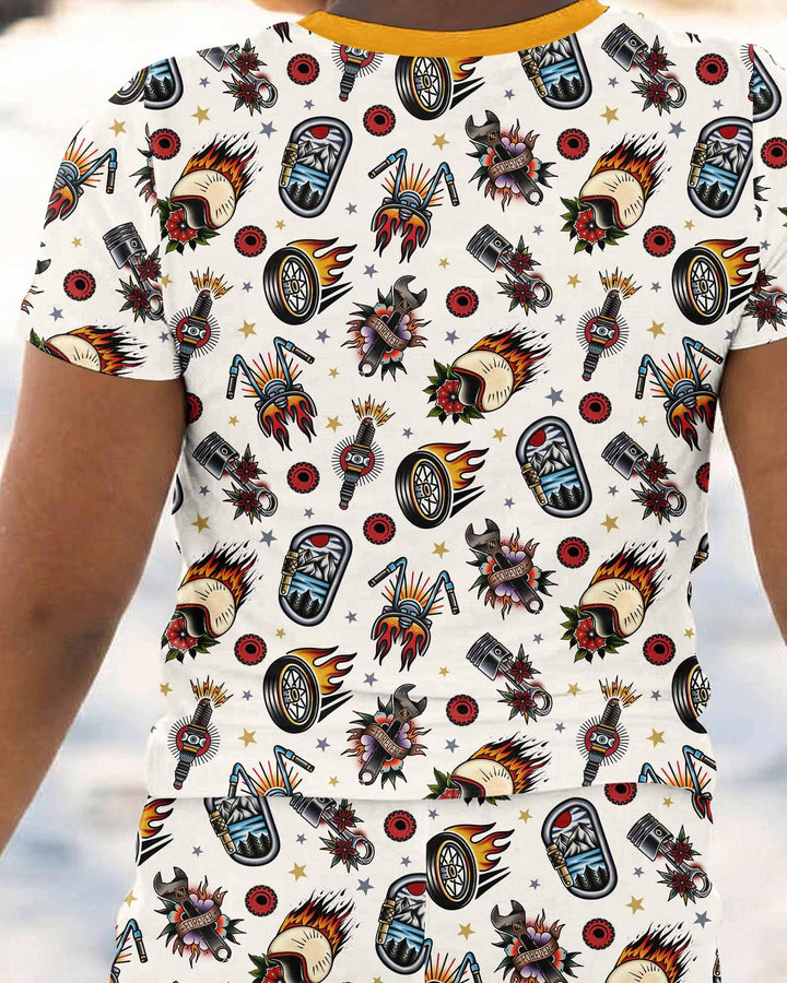 Zweiteiliges, kurzärmliges Pyjama-Set mit Marienkäfern