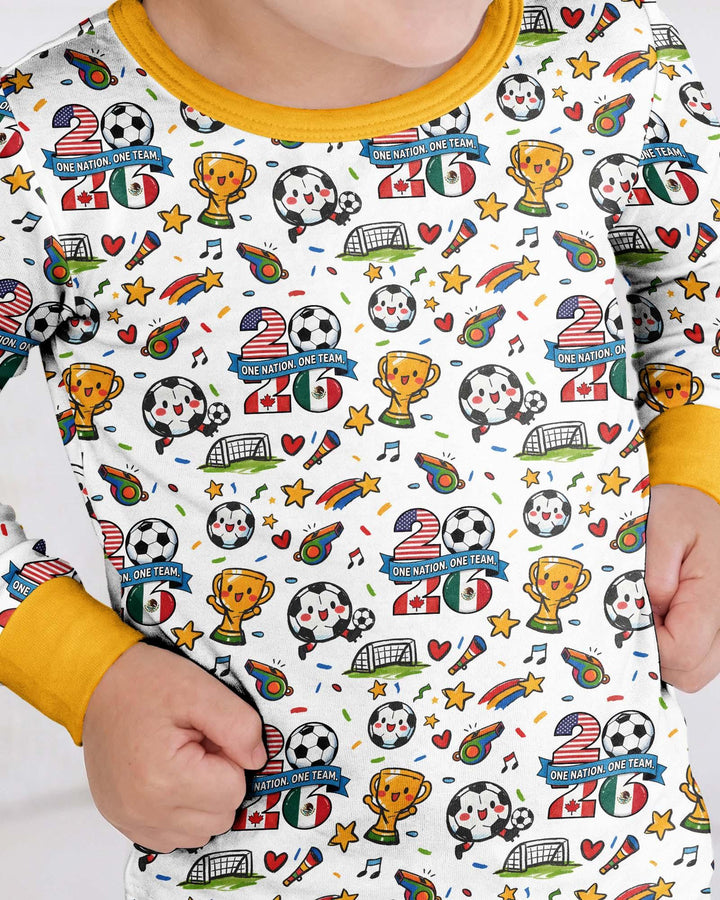 Zweiteiliges Langarm-Pyjama-Set mit Sommerfrüchten