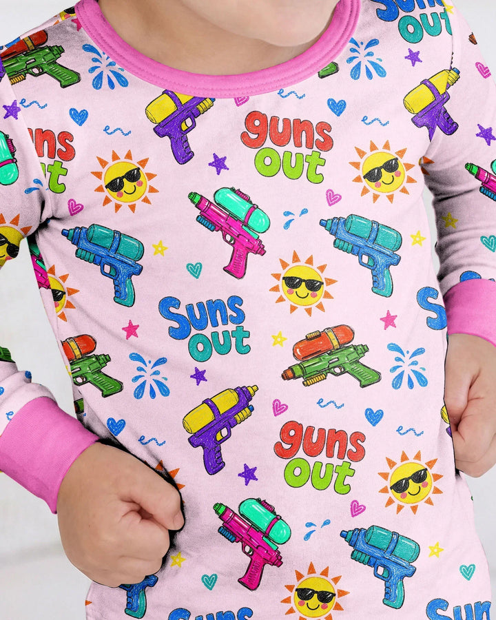 Zweiteiliges Langarm-Pyjama-Set mit Sommerfrüchten