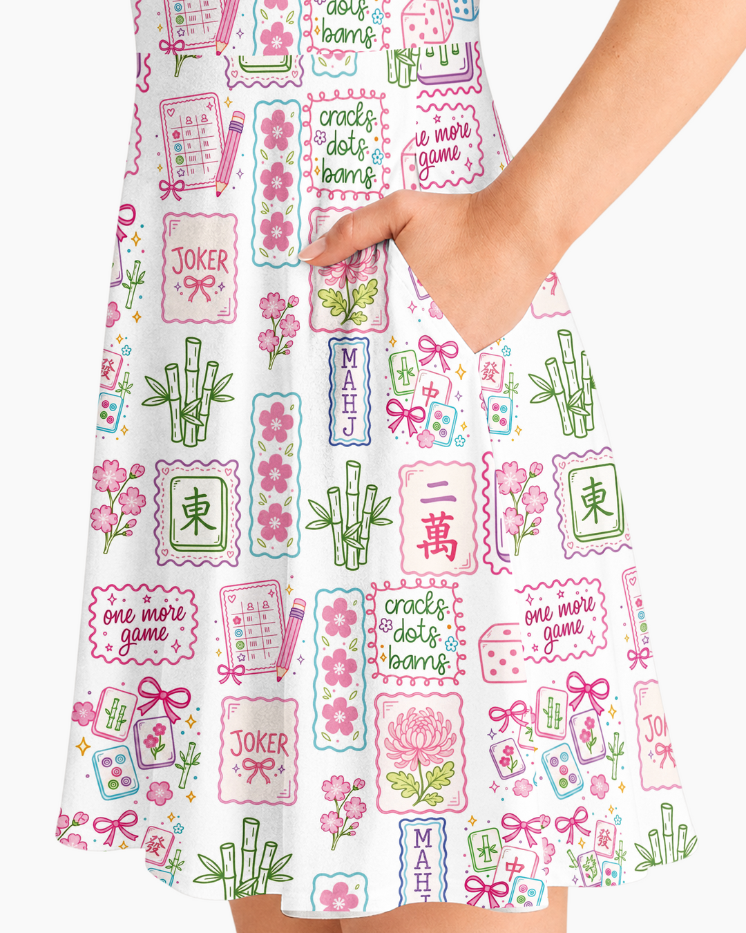 Cracks, Dots & Bams Mommy & Me Matching Bamboo Women’s Short Sleeve Twirl Dress