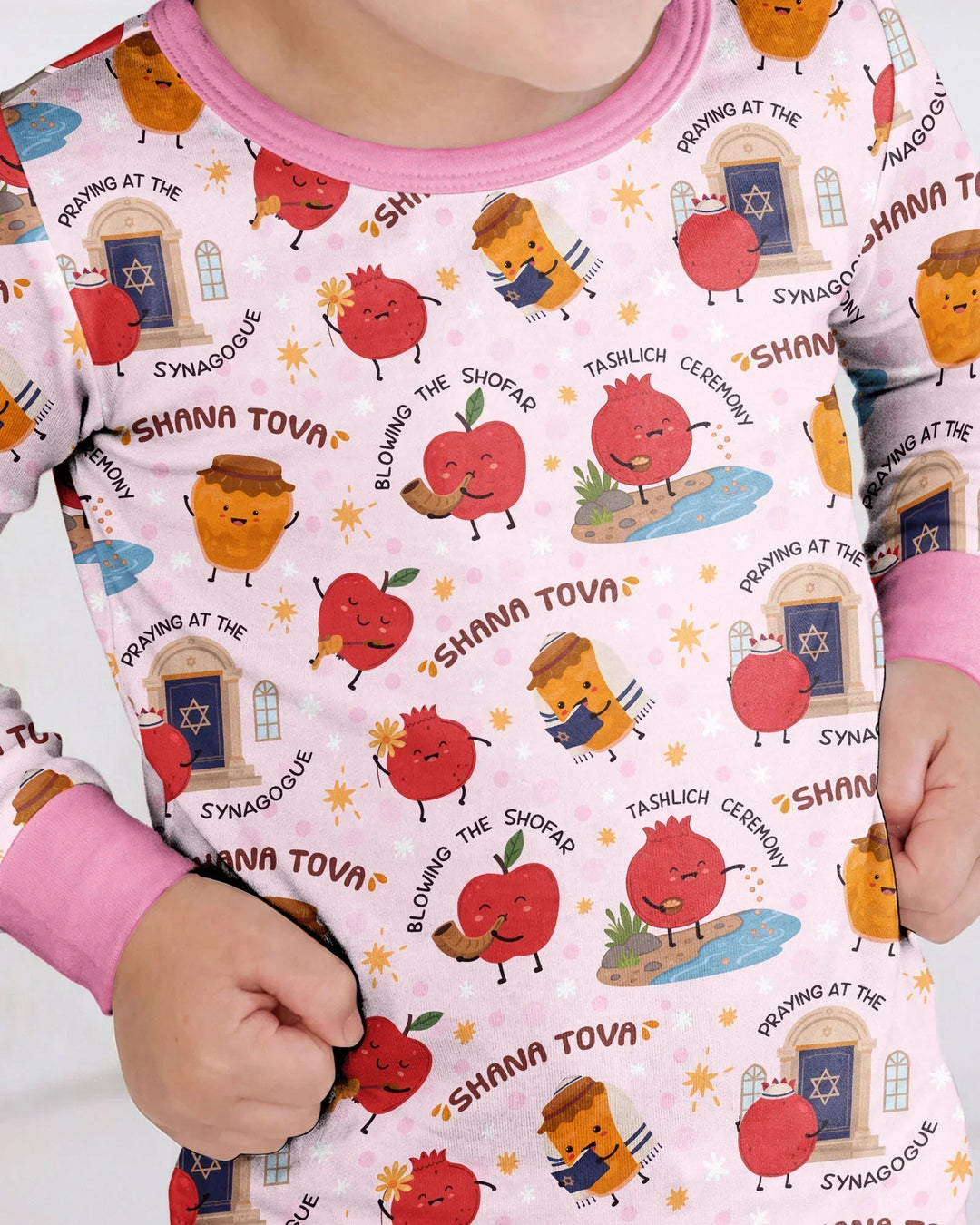 Zweiteiliges Langarm-Pyjama-Set mit Sommerfrüchten