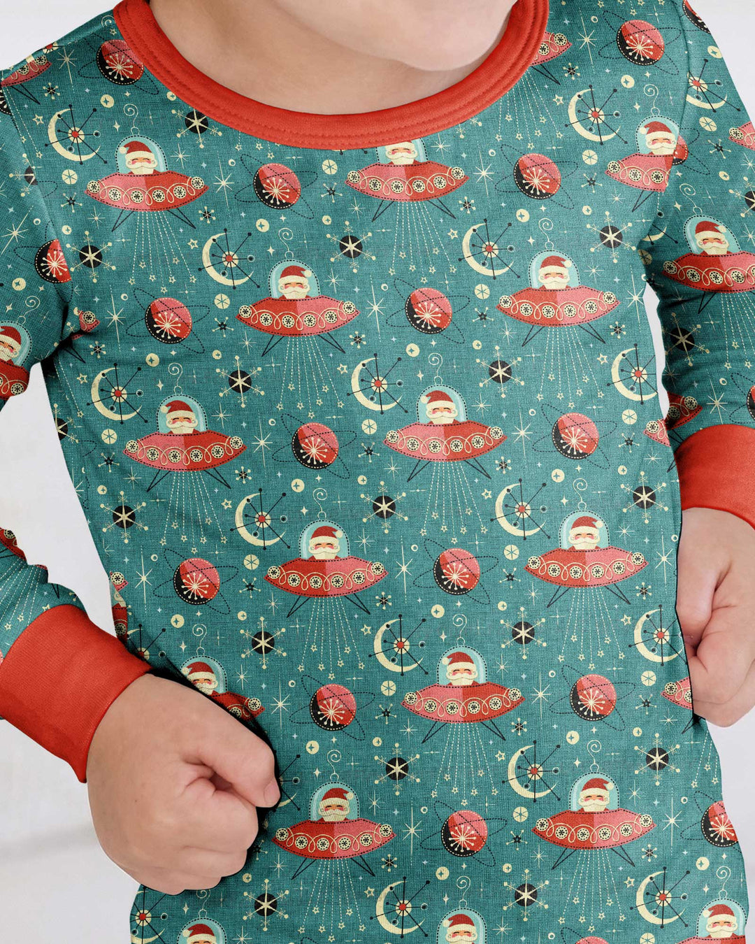 Atomic Santas in Space Bamboo Two Piece Long Sleeve Pajama Set
