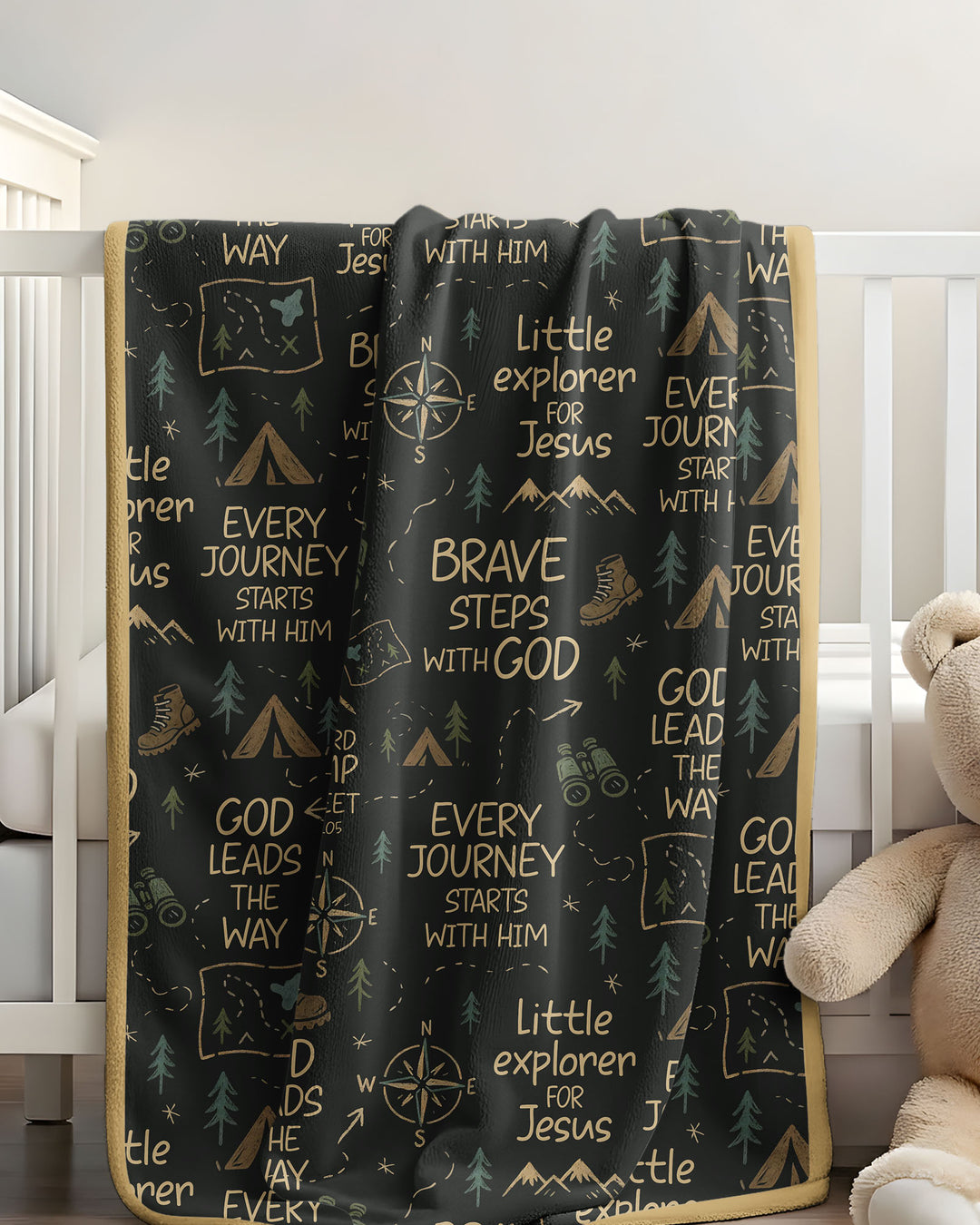 Little Explorer God Leads The Way Bamboo Blanket