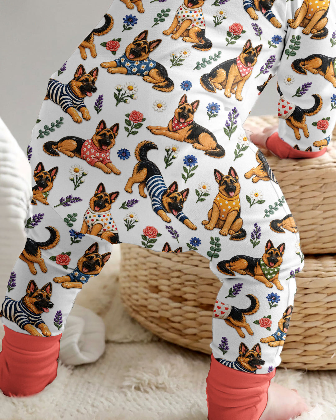 Floral German Shepherds Bamboo Convertible Zippy