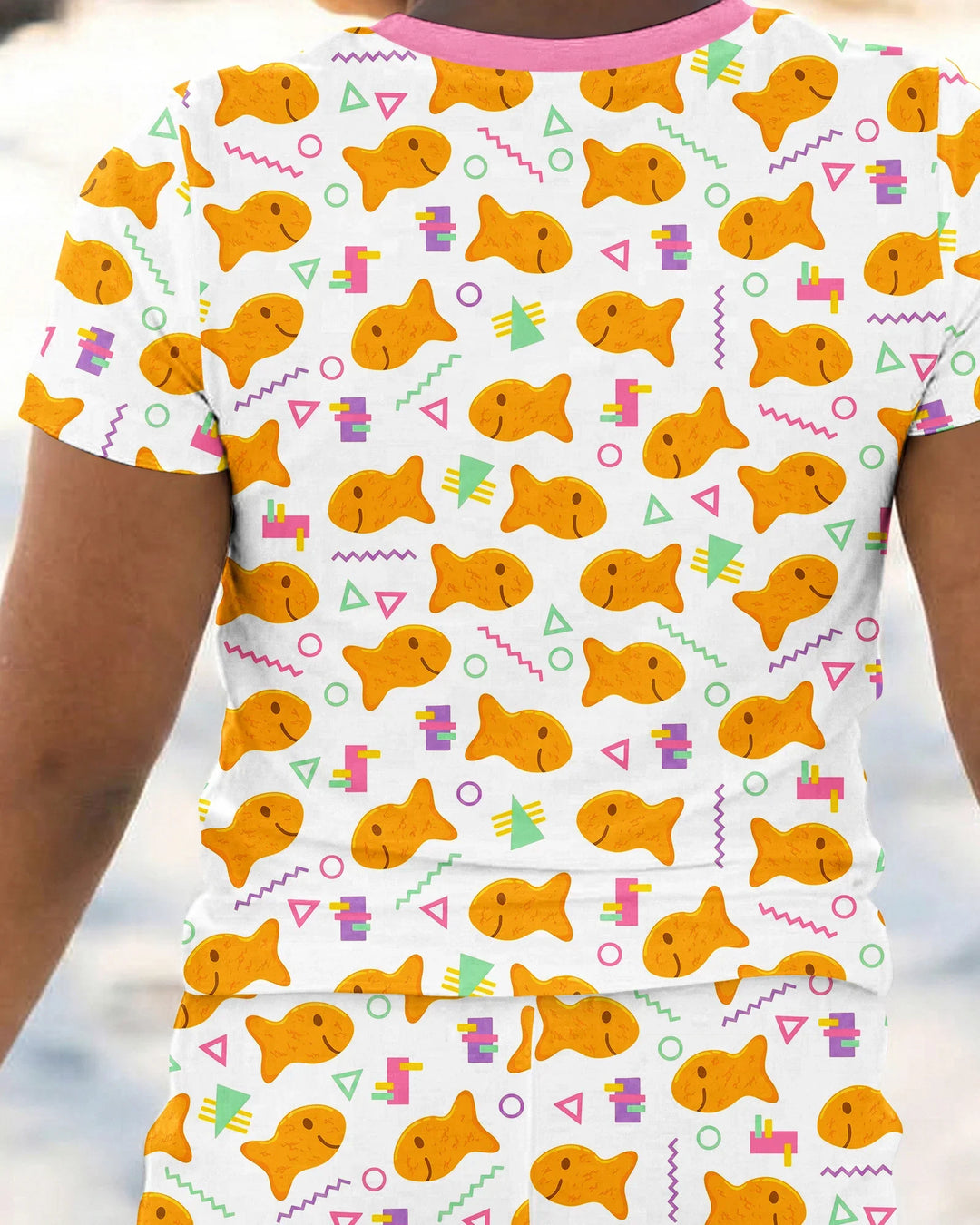 Cheesy Fishies Family Matching Bamboo Two Piece Short Sleeve Pajama Set