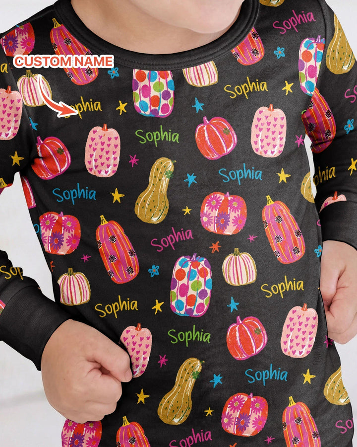 Zweiteiliges Langarm-Pyjama-Set mit Sommerfrüchten