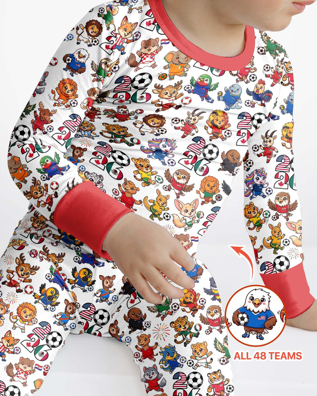 Zweiteiliges Langarm-Pyjama-Set mit Sommerfrüchten