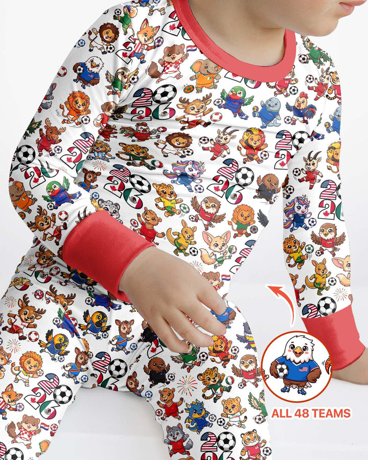 Zweiteiliges Langarm-Pyjama-Set mit Sommerfrüchten