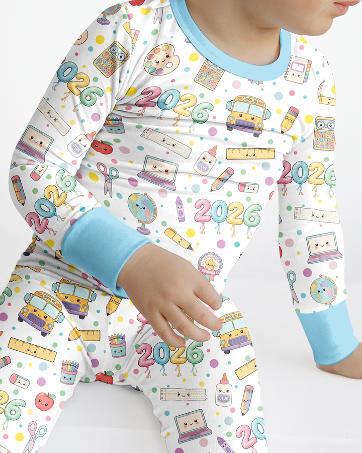 Zweiteiliges Langarm-Pyjama-Set mit Sommerfrüchten