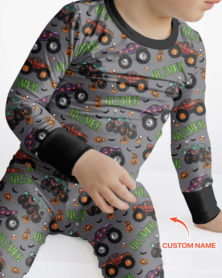 Zweiteiliges Langarm-Pyjama-Set mit Sommerfrüchten