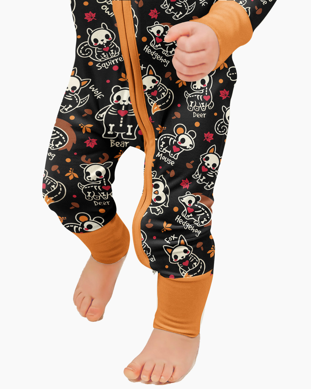 Kawaii Skeleton Woodland Animals Bamboo Convertible Zippy