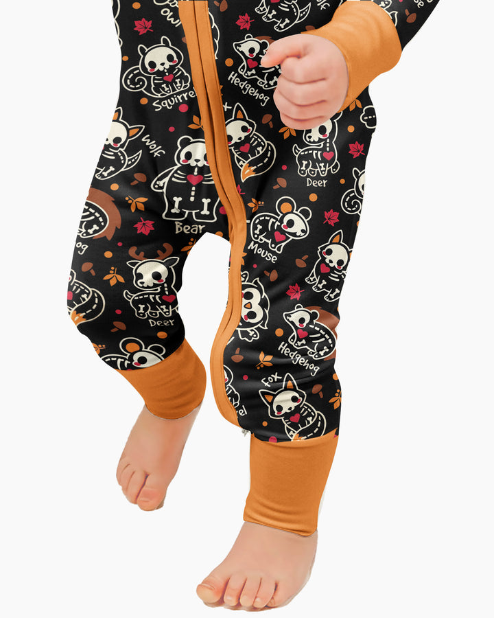 Kawaii Skeleton Woodland Animals Bamboo Convertible Zippy