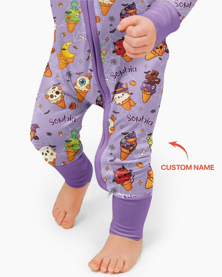 Custom Name Halloween Ice Cream Bamboo Convertible Zippy
