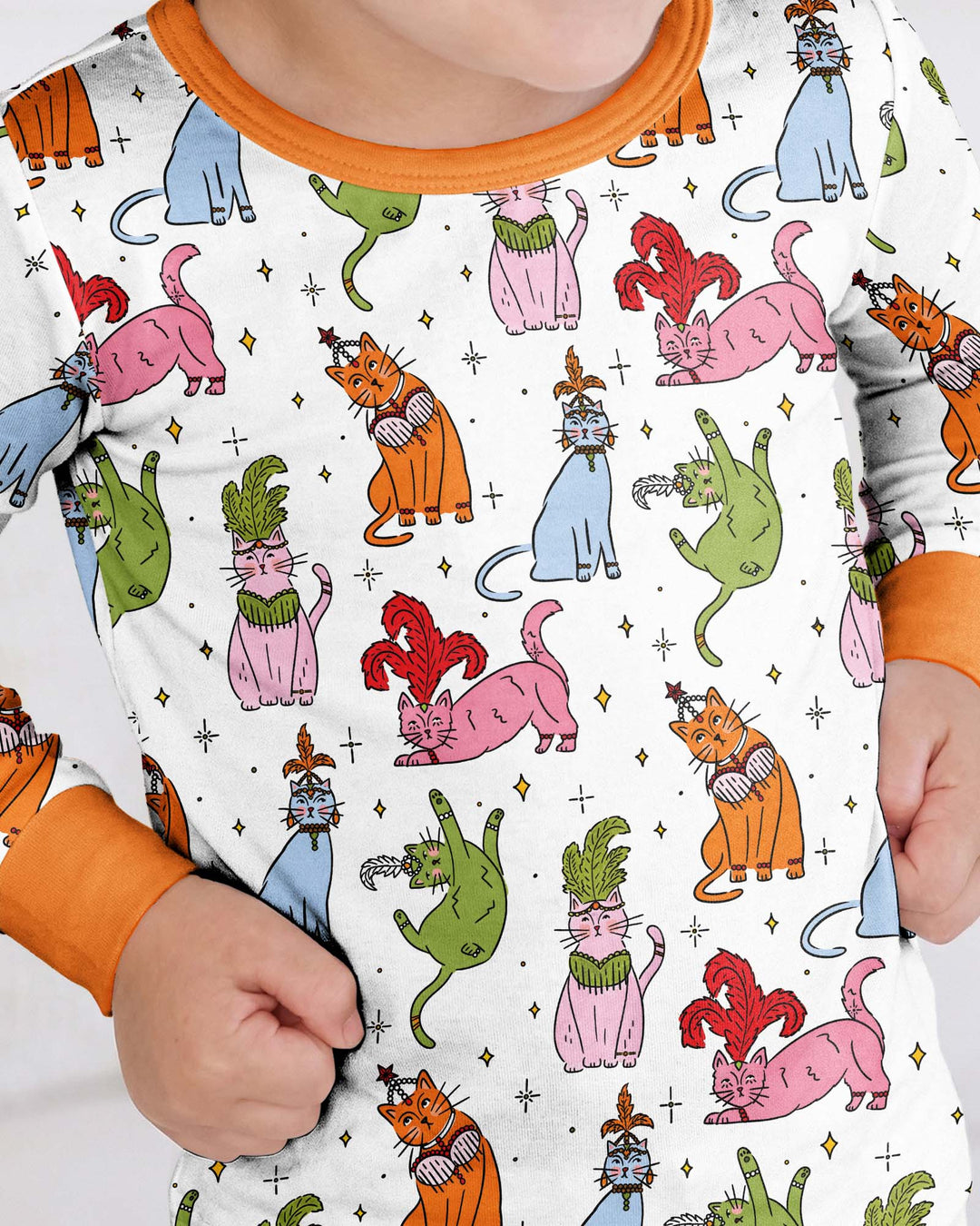 Whimsical Cats Bamboo Two Piece Long Sleeve Pajama Set