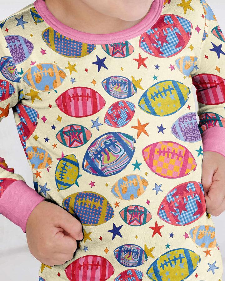 Football Season Bamboo Two Piece Long Sleeve Pajama Set