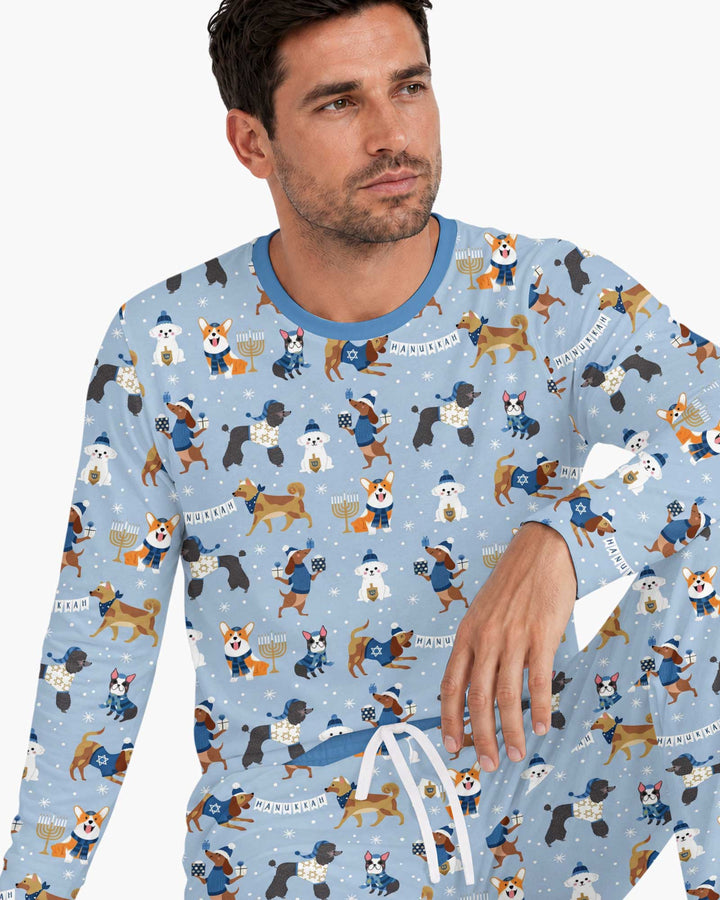 Hanukkah Dogs Bamboo Men's Pajama Set