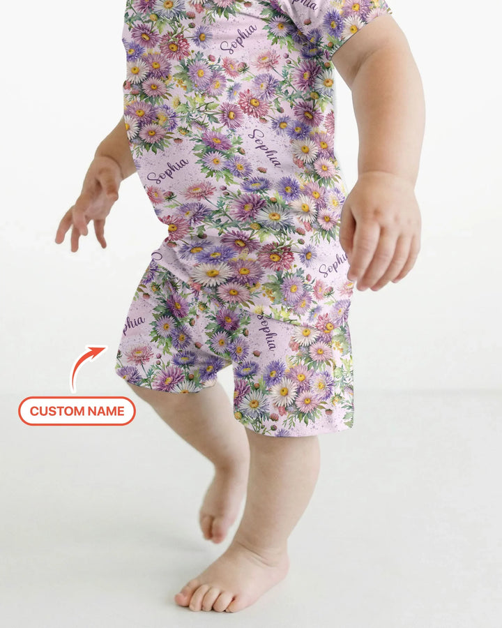 Zweiteiliges Pyjama-Set mit kurzen Ärmeln und Shorts im Sommer-Design